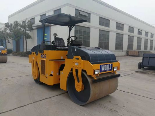 Przegubowa rama Wibracyjny walec z pojedynczym bębnem 6000 kg Mini walec drogowy